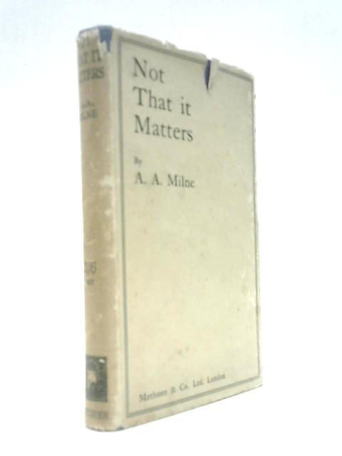 Not That It Matters