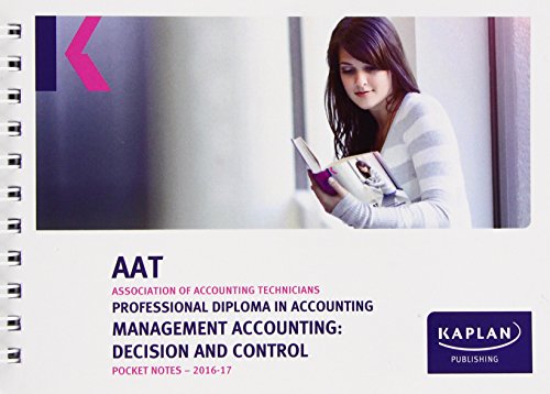 AAT Management Accounting: Decision and Control - Pocket Notes