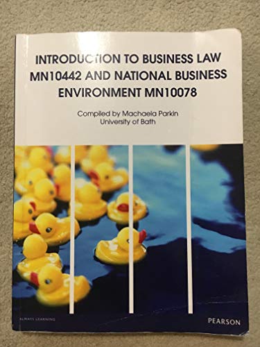 Introduction to Business Law MN10442 and National Business Environment MN10078