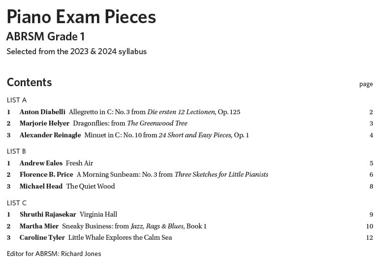 Piano Exam Pieces 2023 & 2024, ABRSM Grade 1, with audio