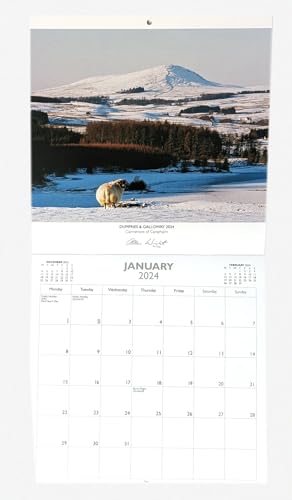 2024 Scotland Calendar: Dumfries & Galloway - Wall Calendar - Month to View - 12 Months