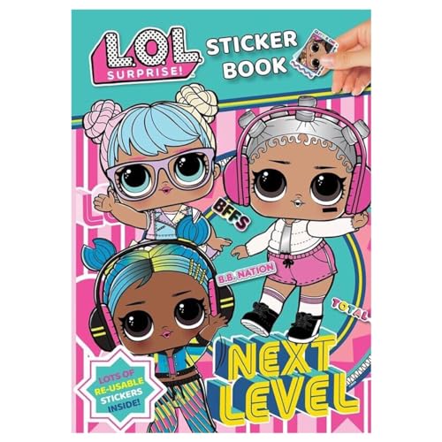 LOL Surprise Sticker Book - 12 Coloring Pages & Reusable Stickers - Fun Travel Activity Book for Kids Ages 3+