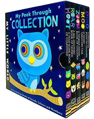 My Little World Series My Peek Through Collection 5 Books Box Set: Early Learning Library of Opposites, Colours & Numbers (Dino, Moo, Zoom, Roar & Hoot)