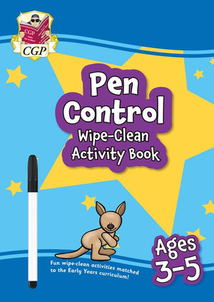 Pen Control Wipe-Clean Activity Book for Ages 3-5 (with pen)