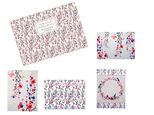 Decorative Blank Notecards Pack - Very Berry design - 20 Lovely Notecards, Envelopes - ideal for thank you, invitations, get well messages, birthday greetings