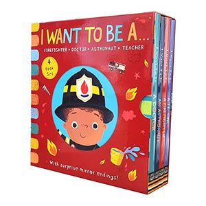 I WANT TO BE A...Early Career books for Curious Minds Series 4 Books With Surprise Mirror Ending! Childrens Collection Set -