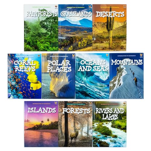 Childrens Introduction to Geography for Beginners 10 Book Collection Set