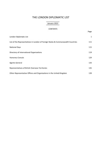 The London Diplomatic List 2023