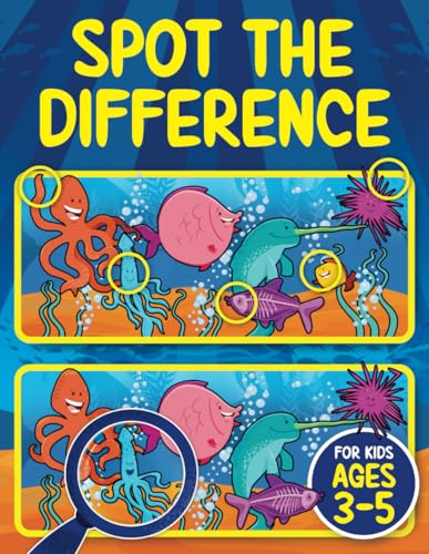 Spot the Difference Book for Kids ages 3-5: 65+ Puzzles - 300+ Differences | Seek and Find Hidden Picture Activity Book for 3-4, 4-5 | Fun Gifts for 3, 4 and 5 Year Old Children