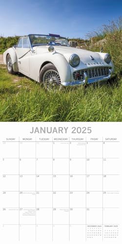 Classic Cars 2025 Square Wall Calendar 16 Months Christmas New Year Planner Gift