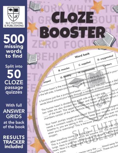 CLOZE Booster - 11 plus CLOZE test book - 50 CLOZE passage with answers - verbal reasoning by SLC Tuition & Publishing