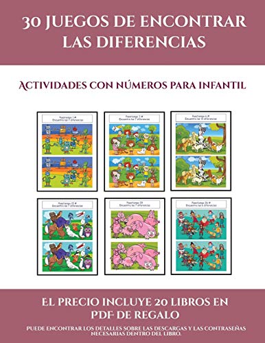 Actividades con numeros para infantil (30 juegos de encontrar las diferencias)