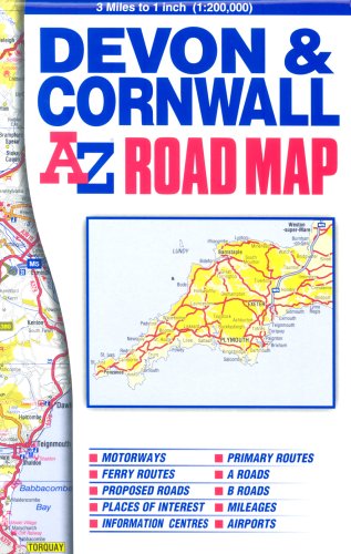Devon and Cornwall Road Map