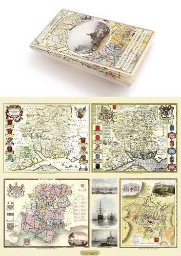 Hampshire 1610 – 1836 – Fold Up Map that features a collection of Four Historic Maps, John Speed’s County Map 1611, Johan Blaeu’s County Map of 1648, Thomas Moules County Map of 1836 and a Plan of Winchester 1805 by Cole and Roper. The maps also feature t