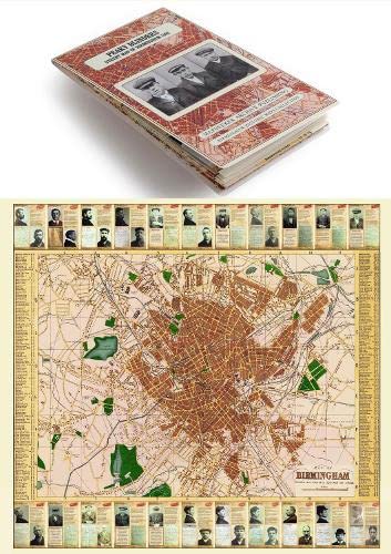 Peaky Blinders Fold Up Street Map of Birmingham 1892 - All Streets Roads and Avenues fully indexed to location grids - Map is surrounded by 22 real life character's that were labelled as Peaky Blinders including those who were later members of Billy Kimbe