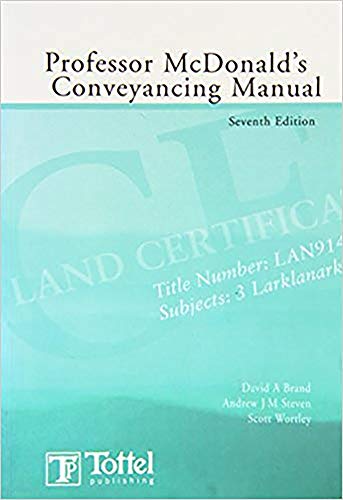 Professor Mcdonald's Conveyancing Manual