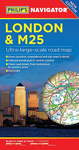 Philip's London and M25 Navigator Road Map
