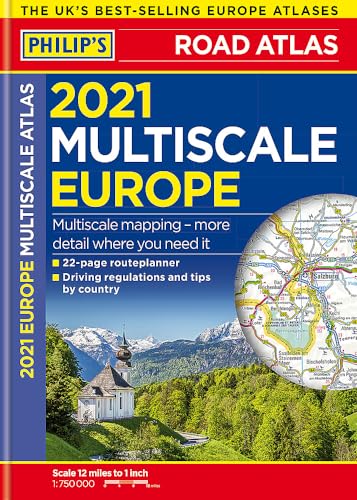 2021 Philip's Multiscale Road Atlas Europe
