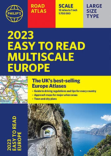 2023 Philip's Easy to Read Multiscale Road Atlas Europe