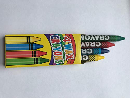4 Coloured Wax Crayons Kids Party Bag Fillers 10 Packs