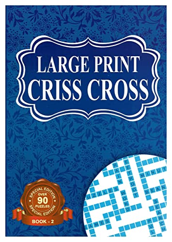 WF Graham Large Print A5 Criss Cross Puzzle Books for Adults and Teens - Pack of 4 Crossword Activity Book Set with over 90 Puzzles Each