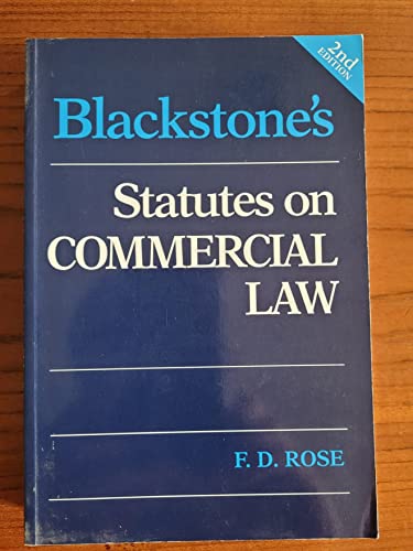 Blackstone's Statutes on Commercial Law