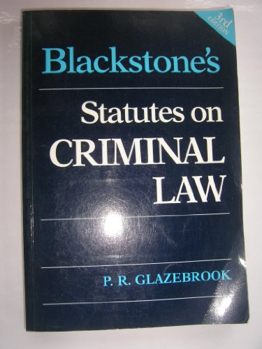 Blackstone's Statutes on Criminal Law