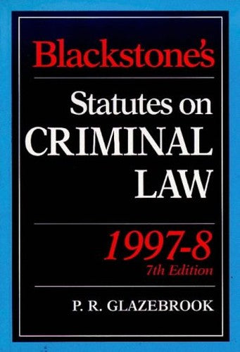Blackstone's Statutes on Criminal Law 1997/98