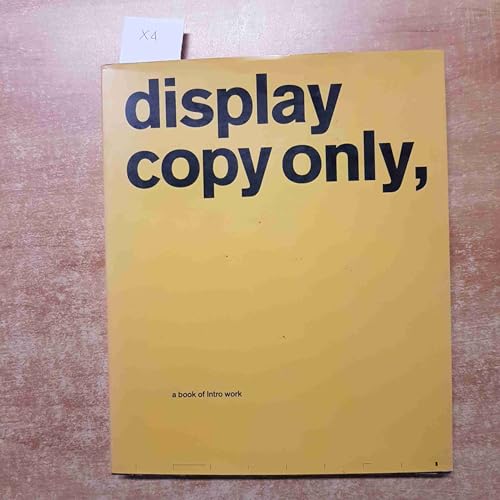 Display Copy Only: A Book of Intro Work