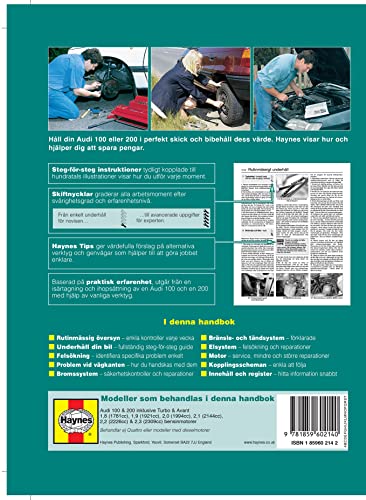 Audi 100 and 200 (1982 - 1990) Haynes Repair Manual (svenske utgava)