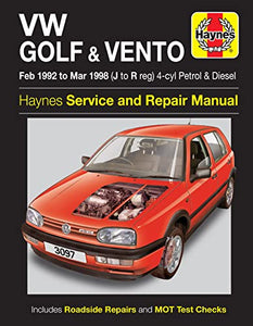 VW Golf & Vento Petrol & Diesel (Feb 92 - Mar 98) J To R 