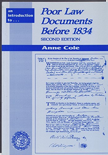 Poor Law Documents Before 1834