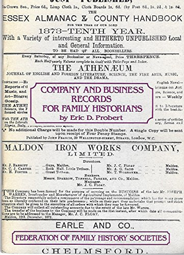 Company and Business Records for Family Historians
