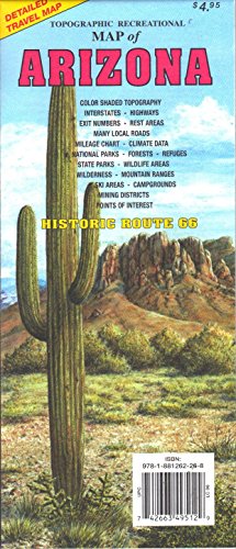 Arizona Topographic Recreational Map