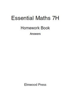 Essential Maths 7H Homework Book Answers 