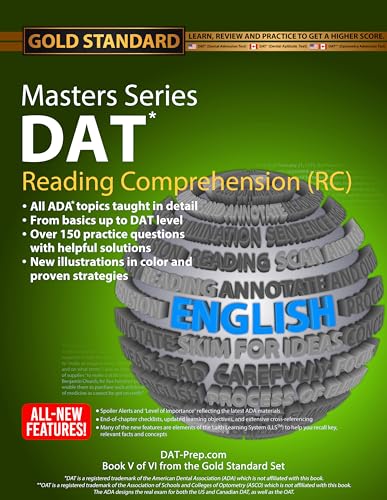 DAT/OAT Prep RC Masters Series, Reading Comprehension (RC) DAT Preparation and Practice for the Dental Admission Test by Gold Standard DAT