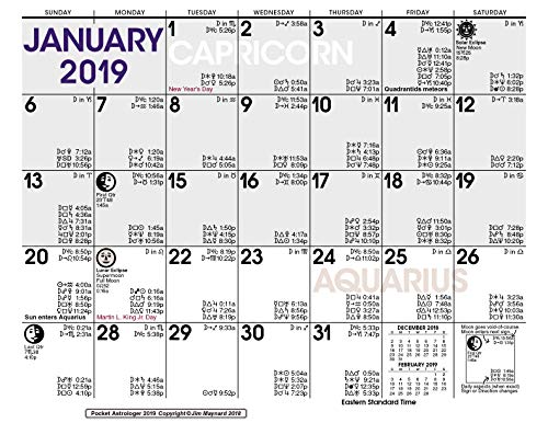 Pocket Astrologer Eastern Time 2019