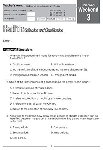 Weekend Learning Islamic Studies Student Workbook Level 8