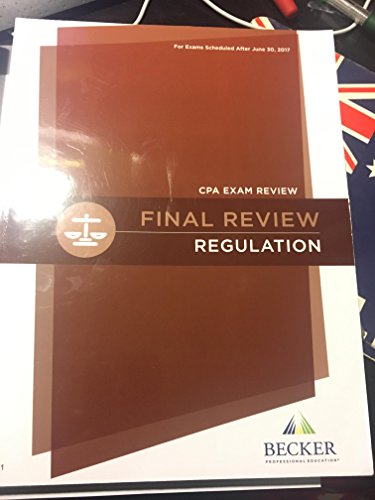 CPA FINAL REVIEW REGULATION V 3.1 - BECKER REG