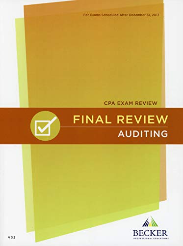 Becker CPA Exam Final Review Auditing V3.2