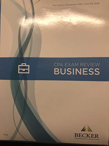 2018 Becker CPA Exam Review Business V.3.1