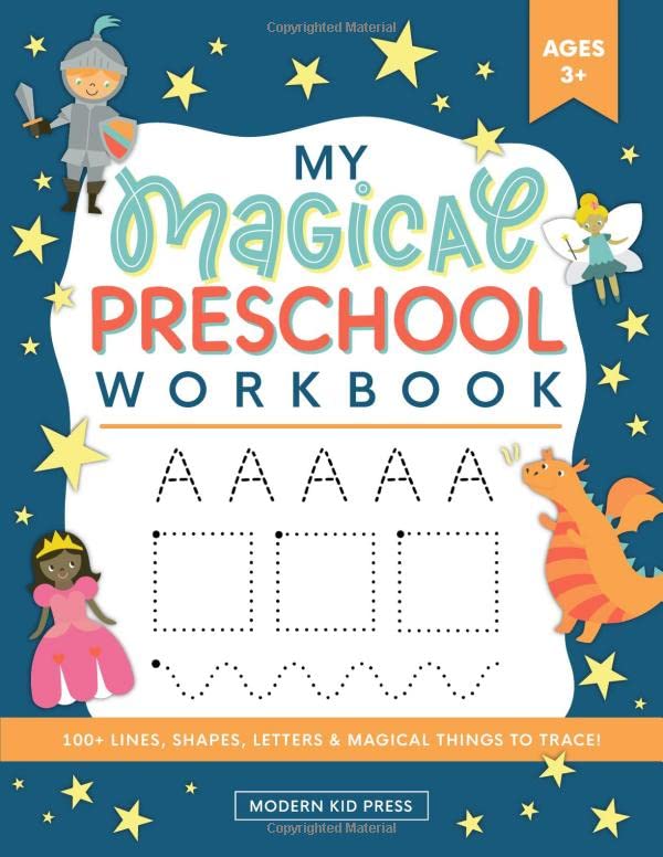 My Magical Preschool Workbook Letter Tracing  Coloring for Kids Ages    Lines and Shapes Pen Control  Toddler Learning Activities  Pre K to Kindergarten Homeschooling Activity Books