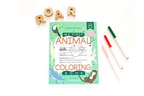 My First Animal Coloring Book for Kids Ages  Learn Fun Facts Practice Handwriting and Color Hand Drawn Illustrations  Preschool Kindergarten  Educational Coloring Books for Kids
