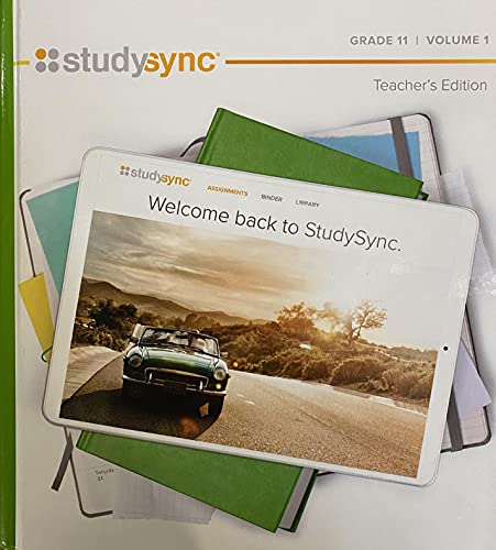StudySync, Grade 11, Volume 1, Teacher Edition, c. 2021, 9781949739282, 1949739287