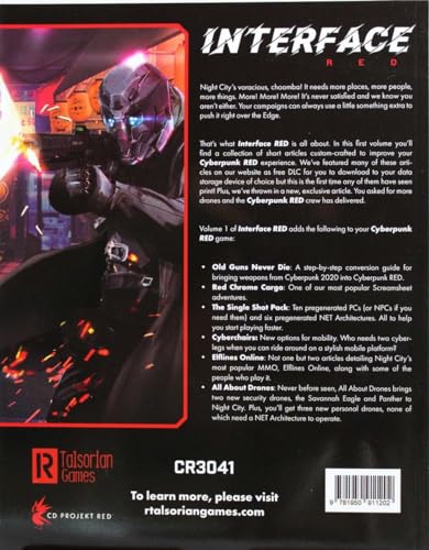 Cyberpunk Red – Interface RED Volume 1 by R. Talsorian Games – Games for Adults and Teens – Tabletop RPG – Compatible with Cyberpunk Red