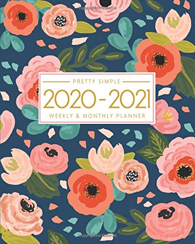 2020-2021 Planner - Academic Weekly and Monthly Planner : July 2020 to June 2021 - to Do List, Goals, and Agenda for School, Home and Work - Organizer and Diary (Navy Floral Cover)