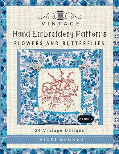 Vintage Hand Embroidery Patterns Flowers and Butterflies