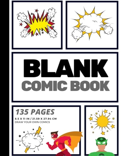 Blank Comic Book: Create Your Own Comic Strip, Blank Comic Panels, 135 Pages, Gray (Large, 8.5 x 11 in.): Volume 9 (Action Comics)
