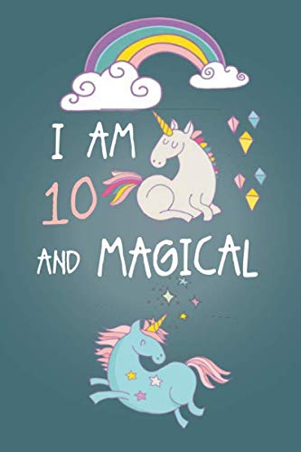 I am  and Magical Cute Unicorn Journal and Happy Birthday NotebookDiary for  Year Old Girls Cute Unicorn Birthday Gift for th Birthday