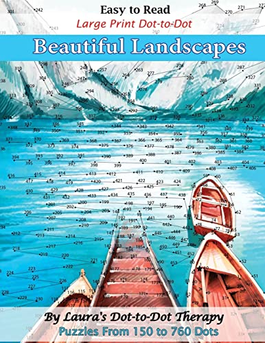 Easy to Read Large Print Dot-to-Dot Beautiful Landscapes